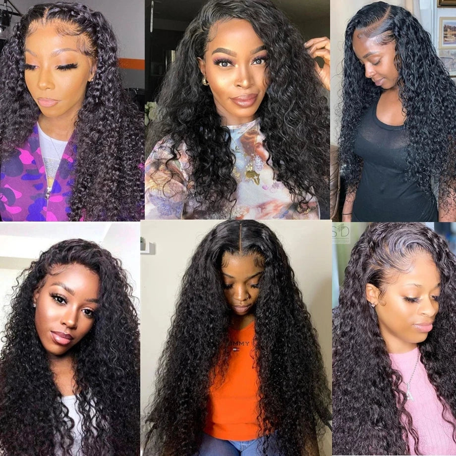 30Inch Deep Wave 4x4 Lace Wig Remy Deep Curly Front Wig