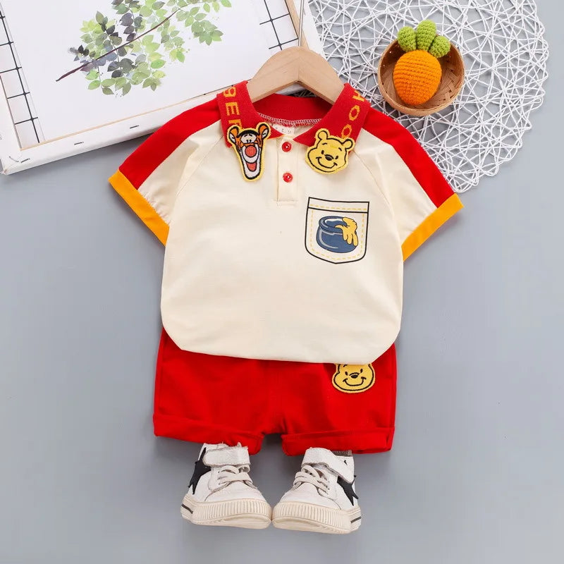 2021 Toddler Kids Short Sleeve Polo T-shirts + Shorts 2pcs Caroys Girls