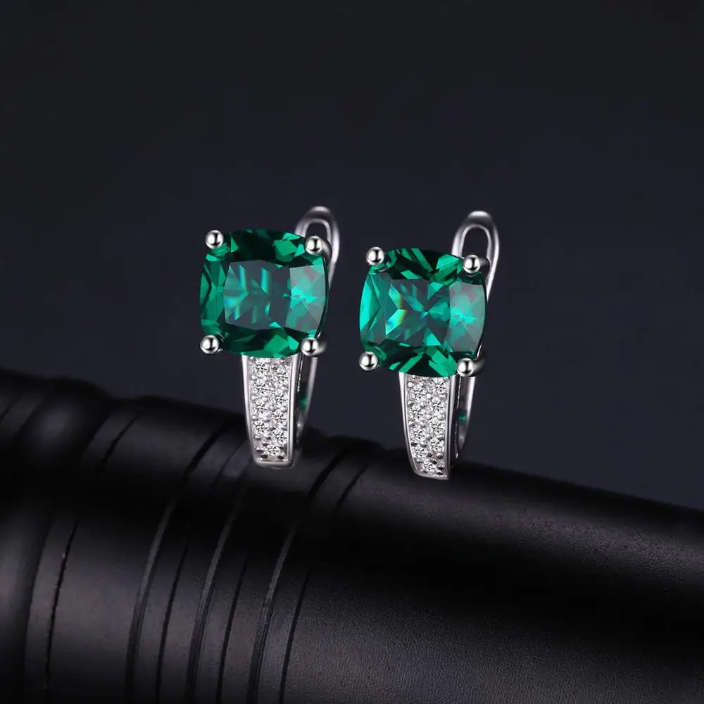 JewelryPalace Simulated Green Emerald Crrings for Women