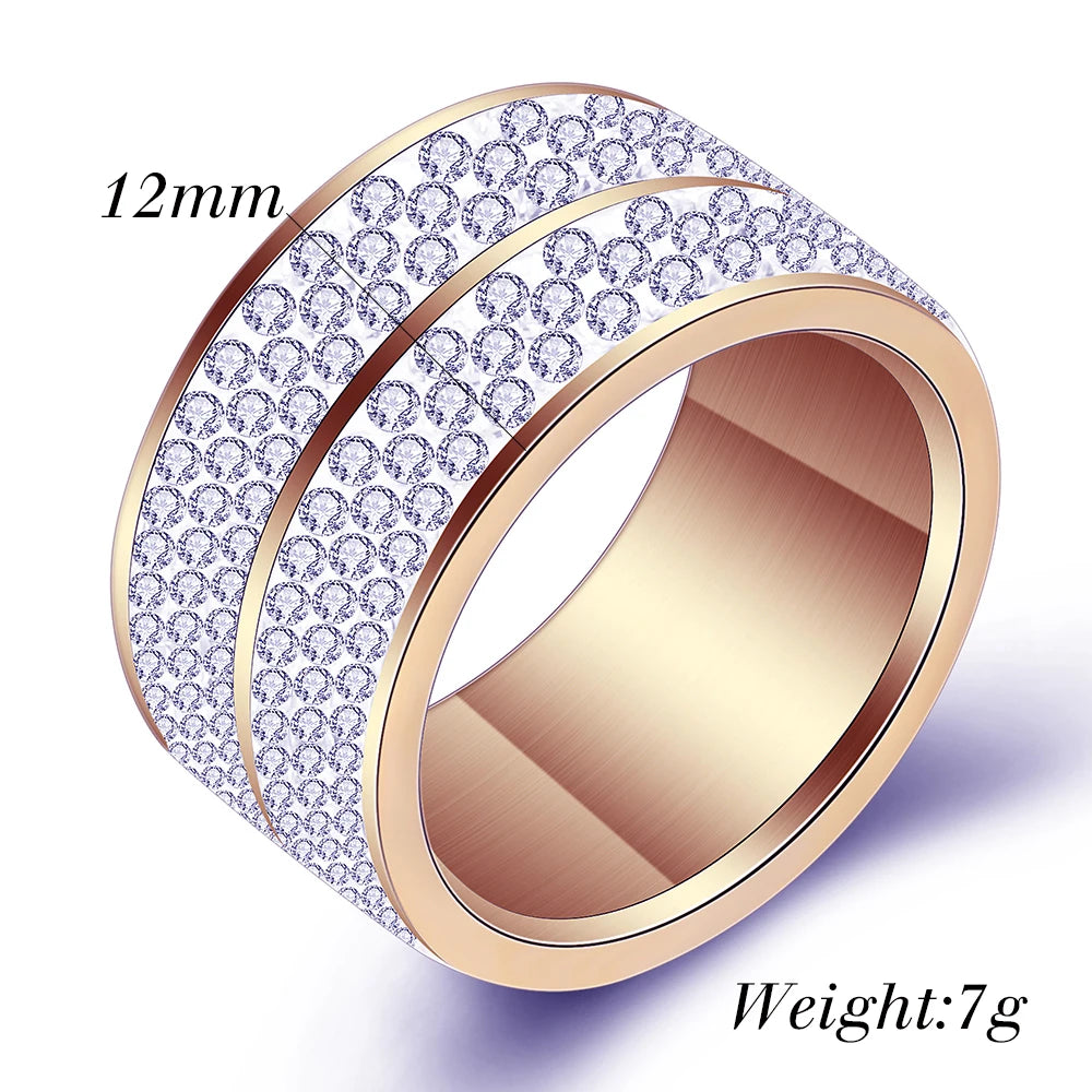 Wholesale 6 Row Crystal Steel Accessories Rings Party Jewelry