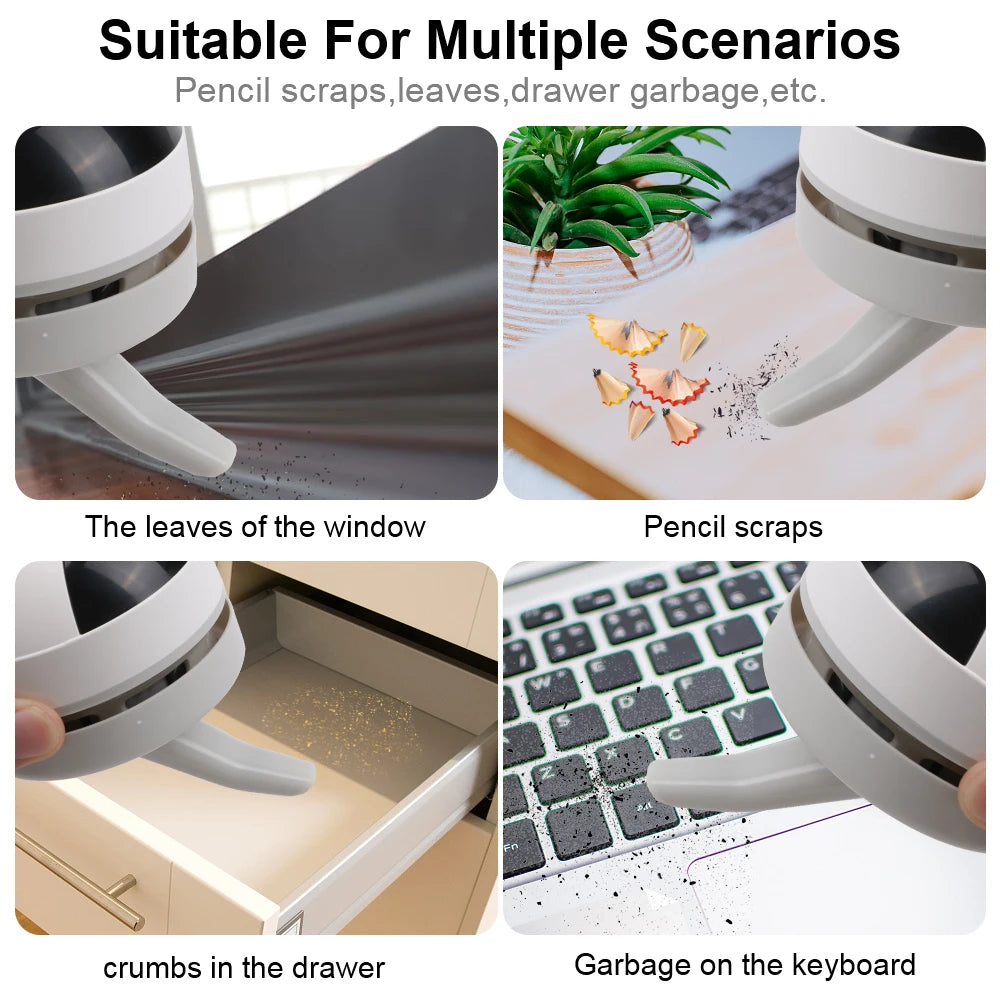 Desk Dust Vacuum With Clean Brush For Home Office SB Charging