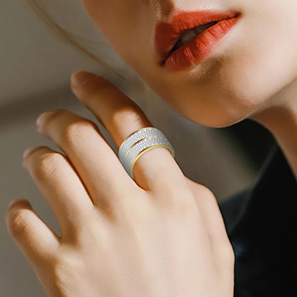 Wholesale 6 Row Crystal Steel Accessories Rings Party Jewelry