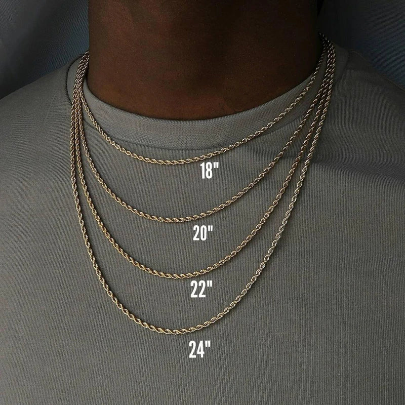 2022 Classic Rope Chain Men Necklace Width 2/3/ain Necklace For Men Women
