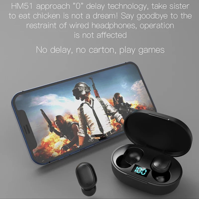 TWS Bluetooth Wireless Earphone, Headphone, Stereo Headset, SportEarbuds, Microphone with Charging Box for Smartphone E6S