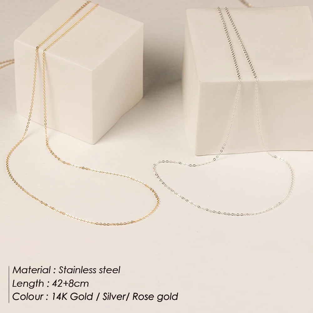 eManco Fine Chain Necklace Stainless Steel Gold