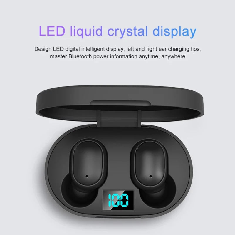TWS Bluetooth Wireless Earphone, Headphone, Stereo Headset, SportEarbuds, Microphone with Charging Box for Smartphone E6S