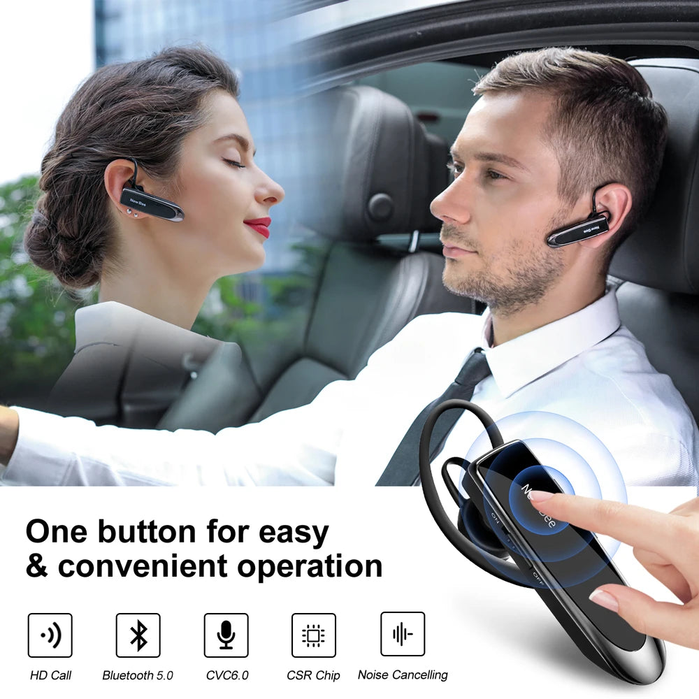 New Bee Bluetooth Headset V5.0 Wireless Earpho Earpiece