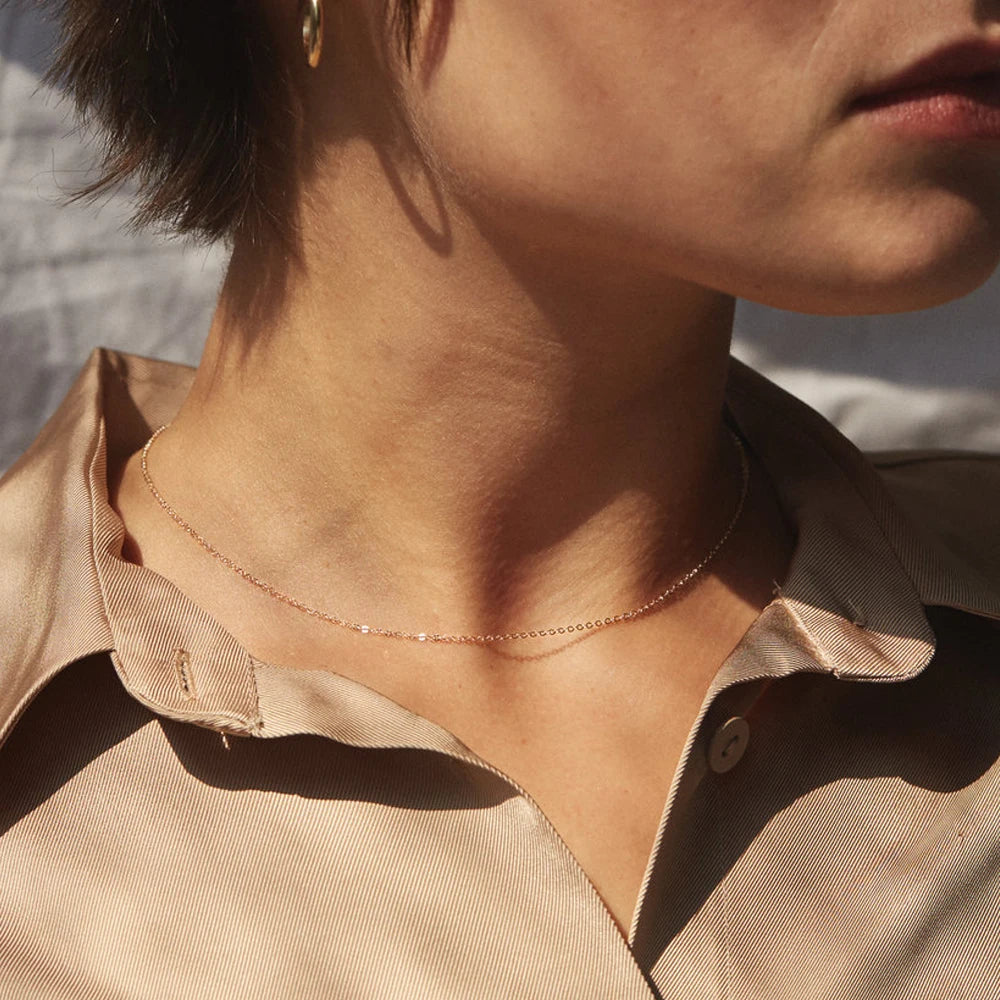 eManco Fine Chain Necklace Stainless Steel Gold