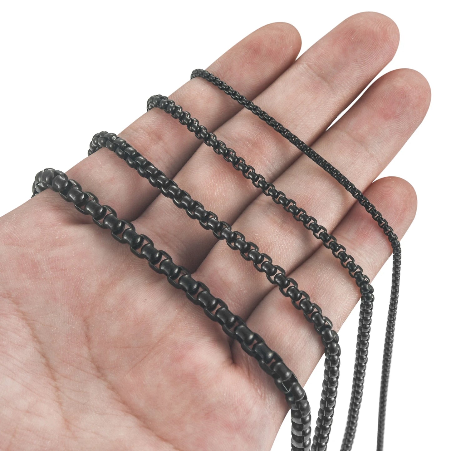 2/3/4/5mm Men's Black Color Plated Stainless Steel
