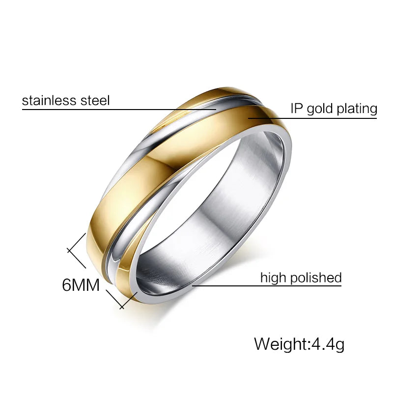 Vnox Wedding Rings for Men 316l Stainless