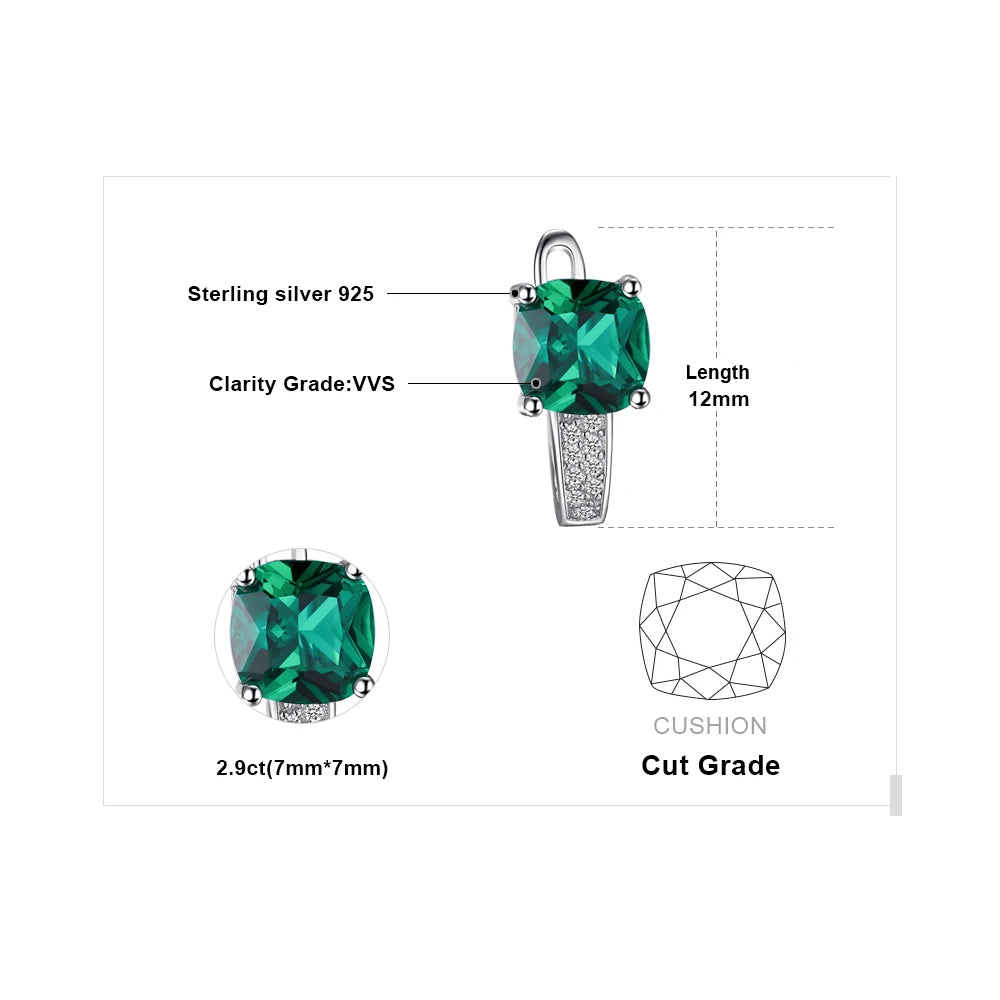 JewelryPalace Simulated Green Emerald Crrings for Women