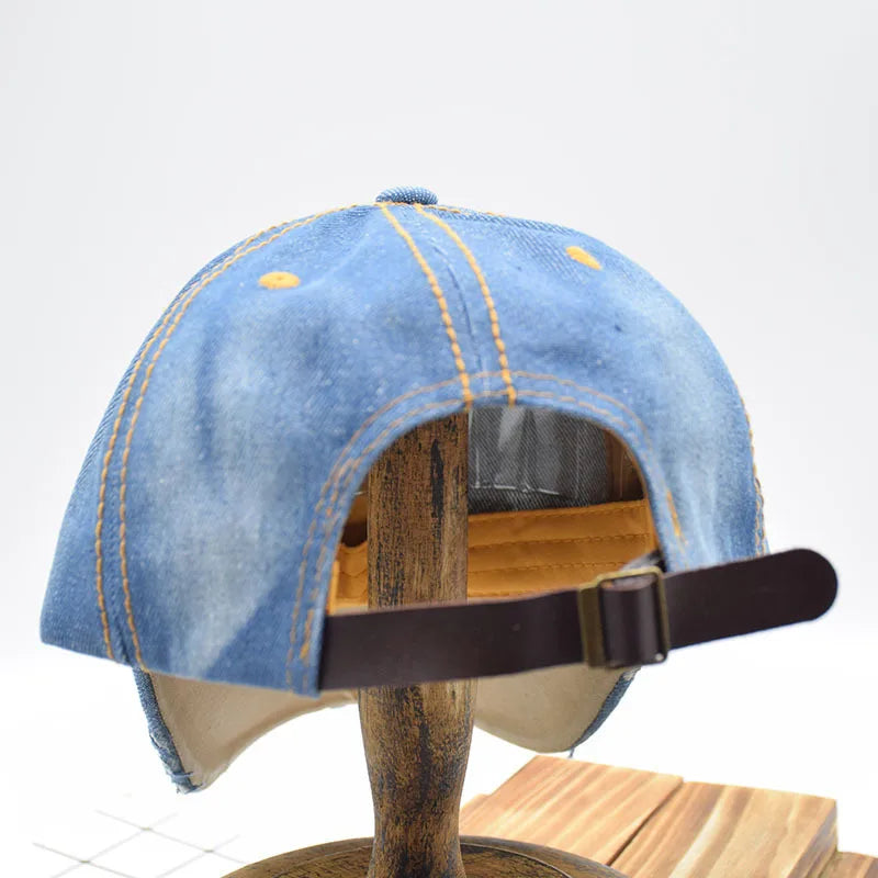 Mouth LOVE Rhinestone Denim Baseball CapHats For Men Women