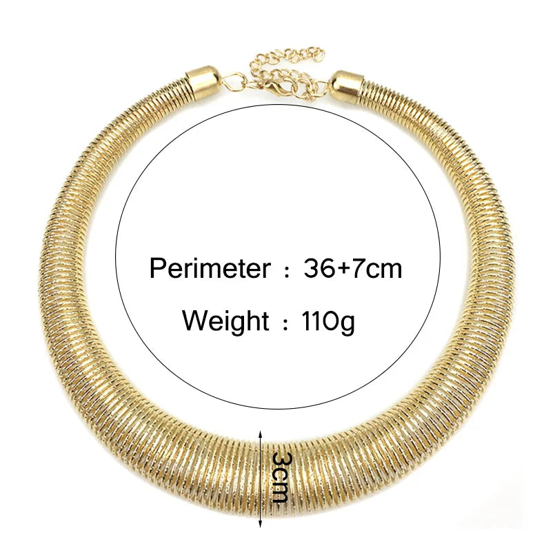 UKEN Women Chunky Metal Torques Collar Chokers Neckent Necklace