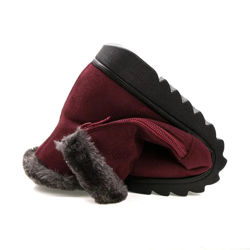 TIMETANG Women Boots 2019 Fashion Warm Snow Boots Ankle Winter Boots For Women Shoes Black Red Plus Size 41