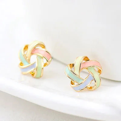 RAVIMOUR 2017 Enamel Pendientes Femme Fashion Gold