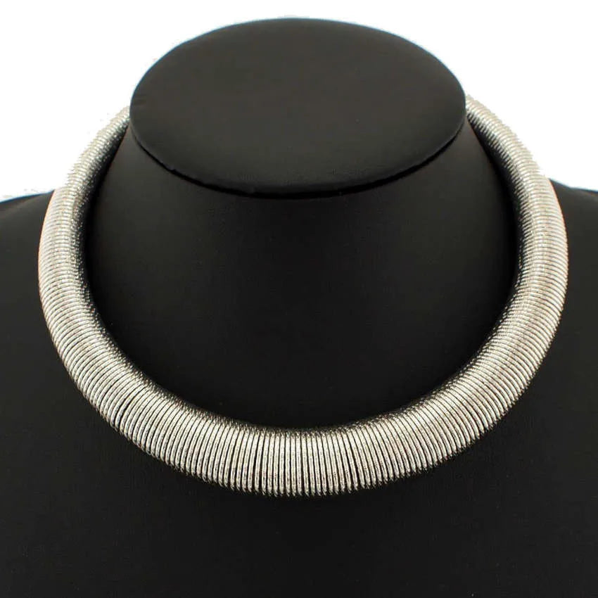 UKEN Women Chunky Metal Torques Collar Chokers Neckent Necklace