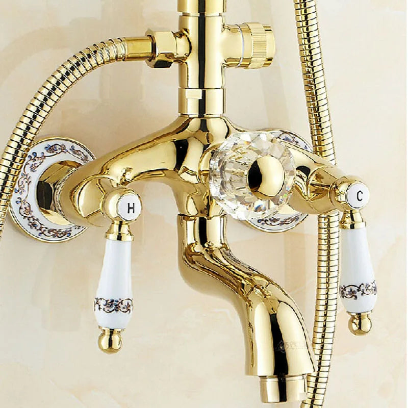 Golden Shower Mixer Tap Ceramic Handshower