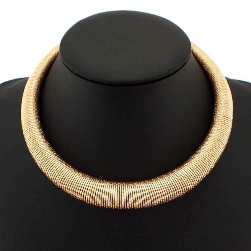 UKEN Women Chunky Metal Torques Collar Chokers Neckent Necklace