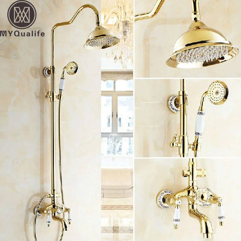 Golden Shower Mixer Tap Ceramic Handshower