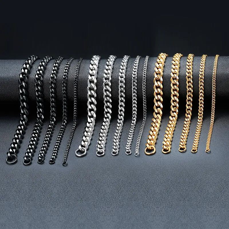 Vnox 3-11mm ChuWristband Classic Punk Heavy Male Jewelry