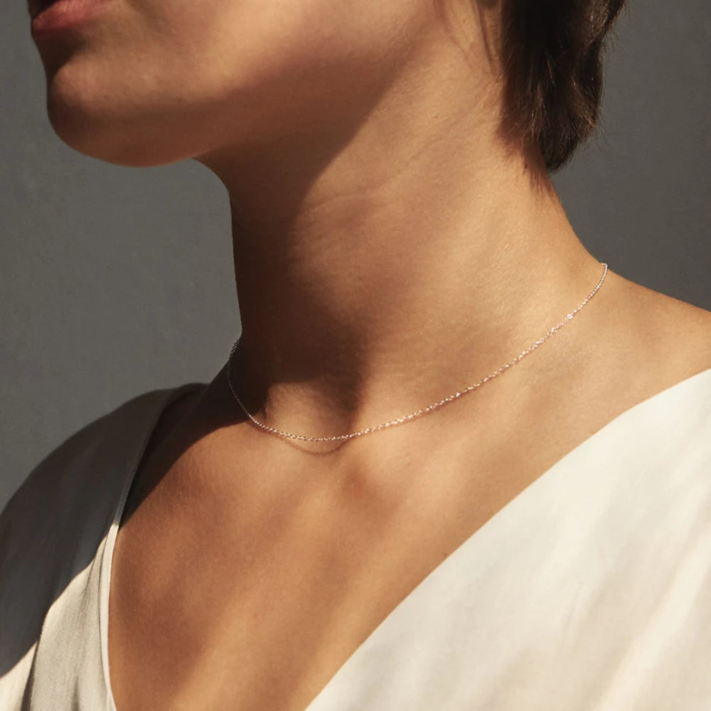 eManco Fine Chain Necklace Stainless Steel Gold