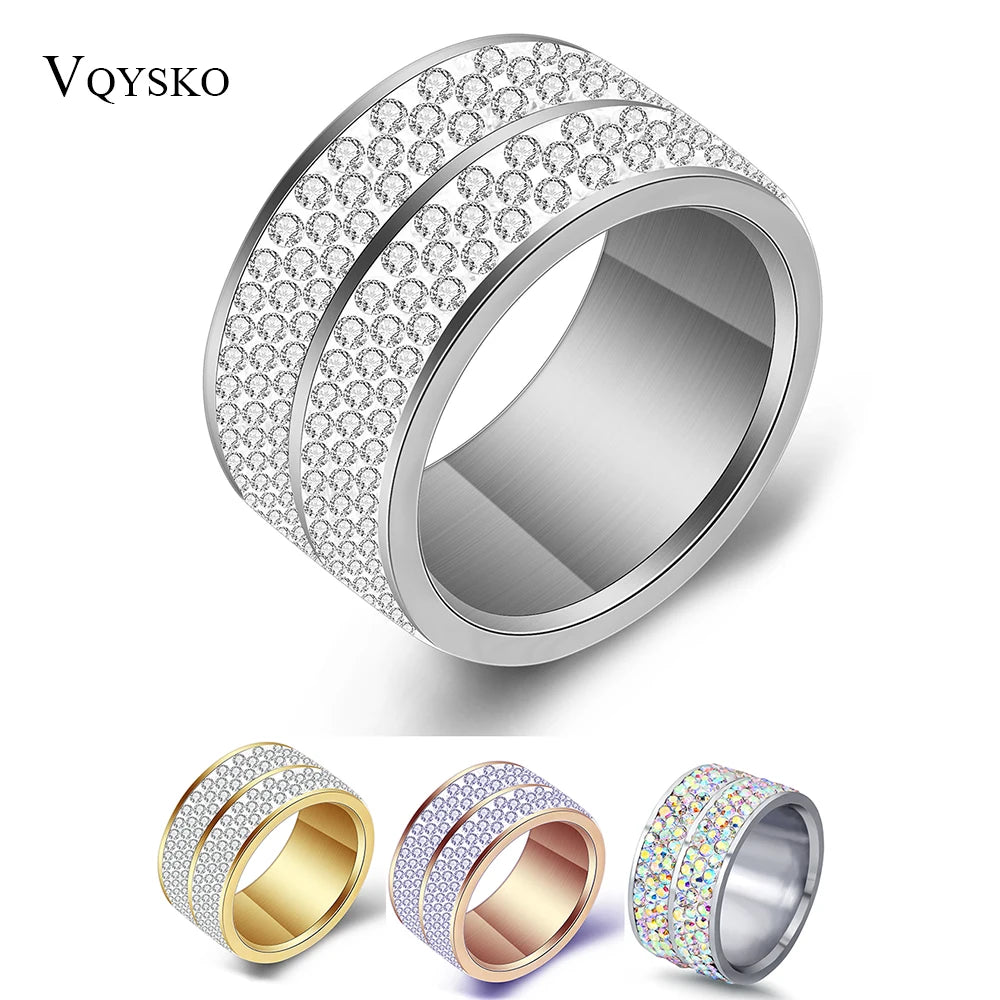 Wholesale 6 Row Crystal Steel Accessories Rings Party Jewelry
