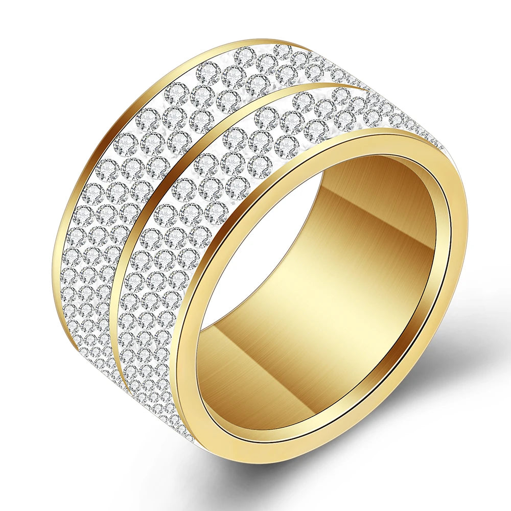 Wholesale 6 Row Crystal Steel Accessories Rings Party Jewelry