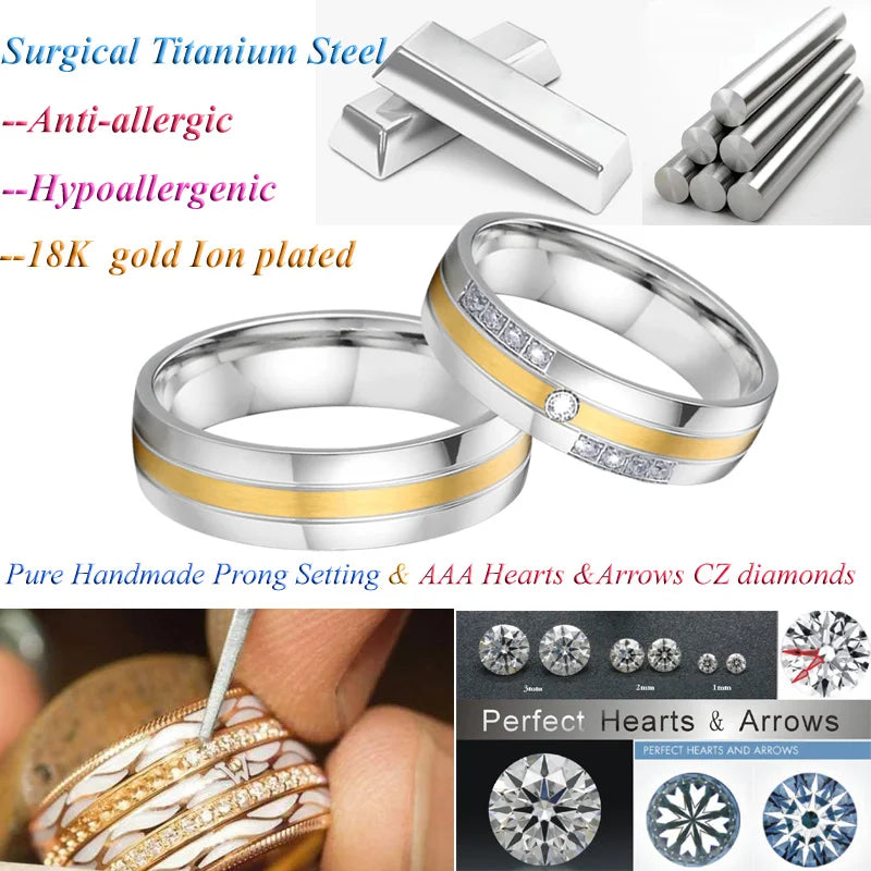 High Quality Wedding Bands Rings For Couples Men And Women