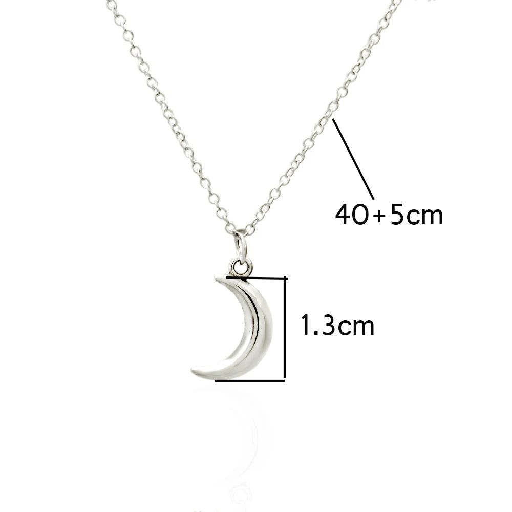 Cute Simple Moon Pendant Necklaces For Women