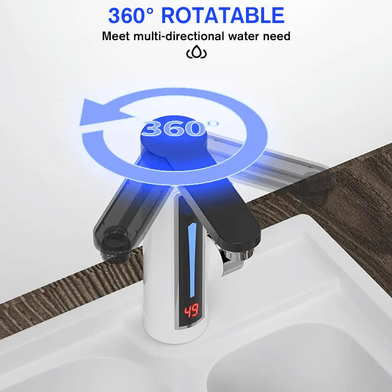 3300W Electric Instant Water Heater Faucet Tap LED Ambient Light stant