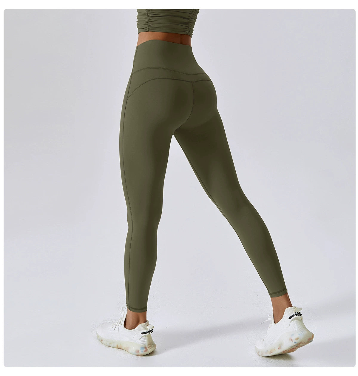 European and American Nude Feel V Waist High Waist Yogang
