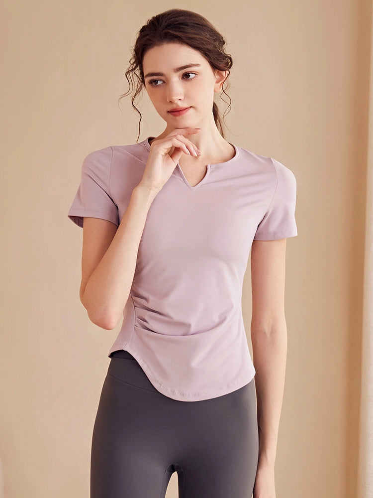 Small V-neck Women's Skinny Slimming Short-Sleeved Summer Yoga Clothes