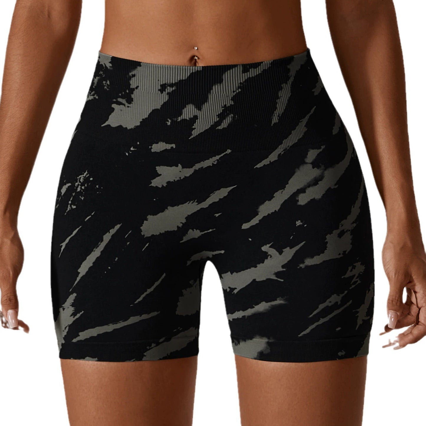 Huafanomei Summer Digital Print Seamless Yoga Shortmen's