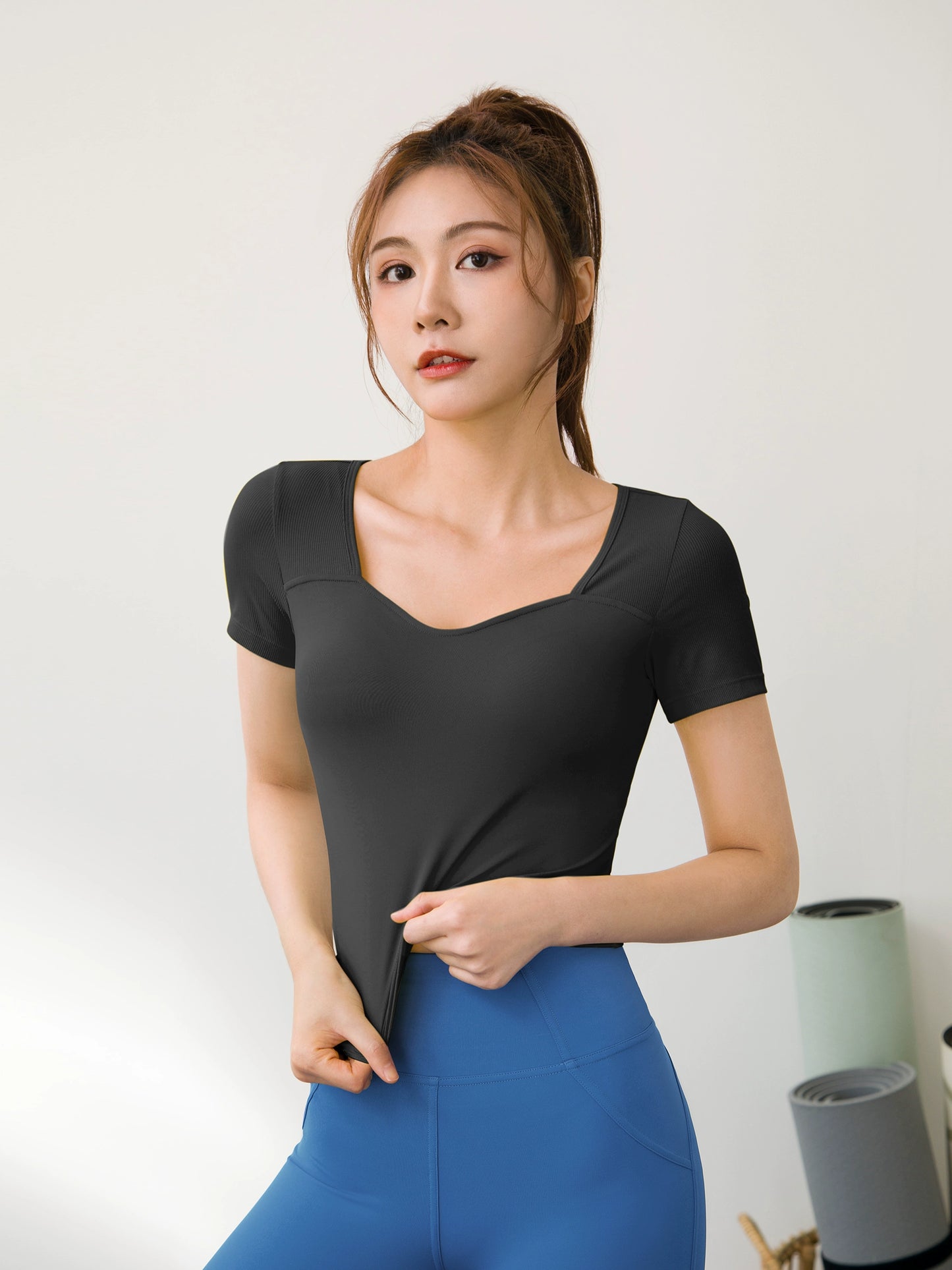 Tight Women's Running Quick-Drying T-shirt Nude Feel Yoga Clothes
