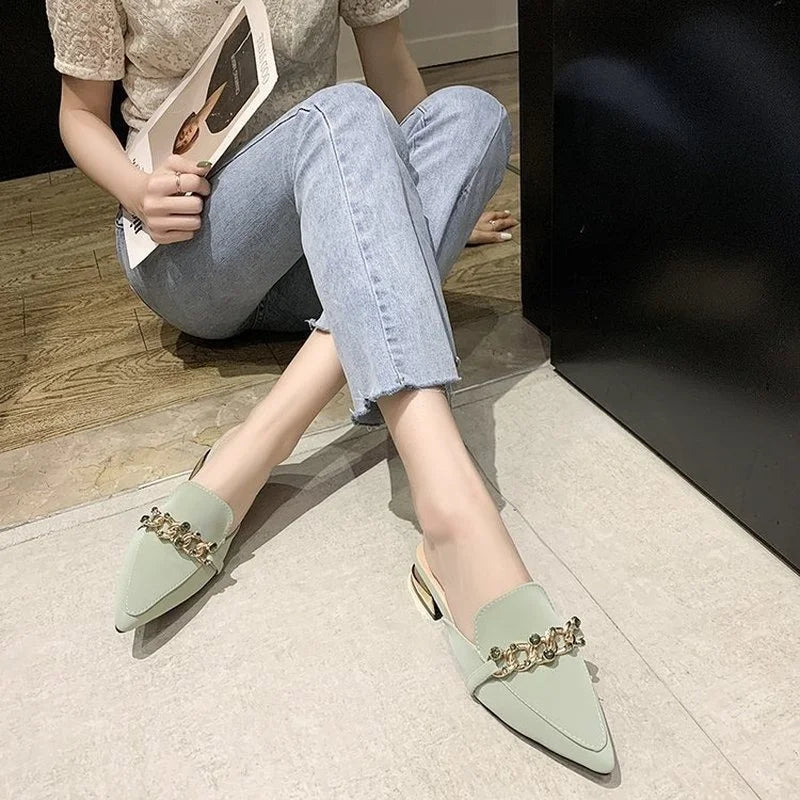 Slippers Women 2021 New Chain Mules Women Slides