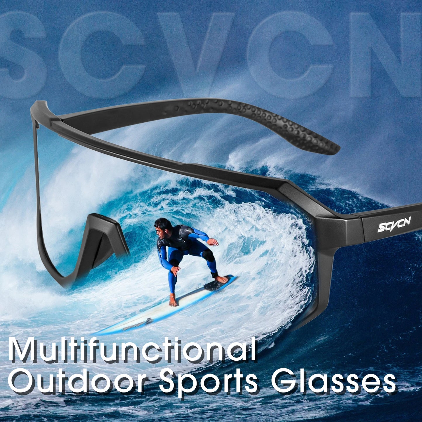 SCVCN Cycling Glasses Bike Sunglasses Men UV400 Eyes Bicycle