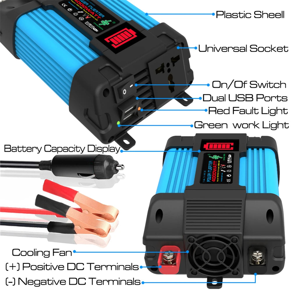 Car Pure Sine Wave Inverter DC 12v To AC 110V/22nverter Dual USB
