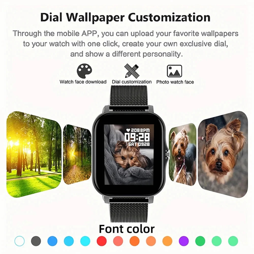Smart Watch Android Phone 1.44'' Full Monitoring Smartwatch Women Men