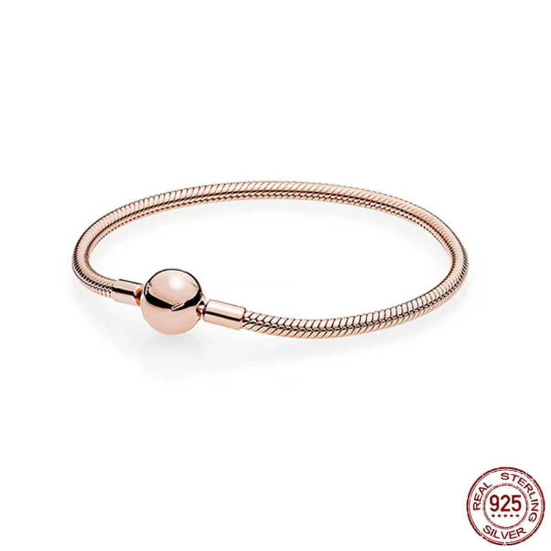 925 Sterling Silver Fashion Gold color Round Buckle