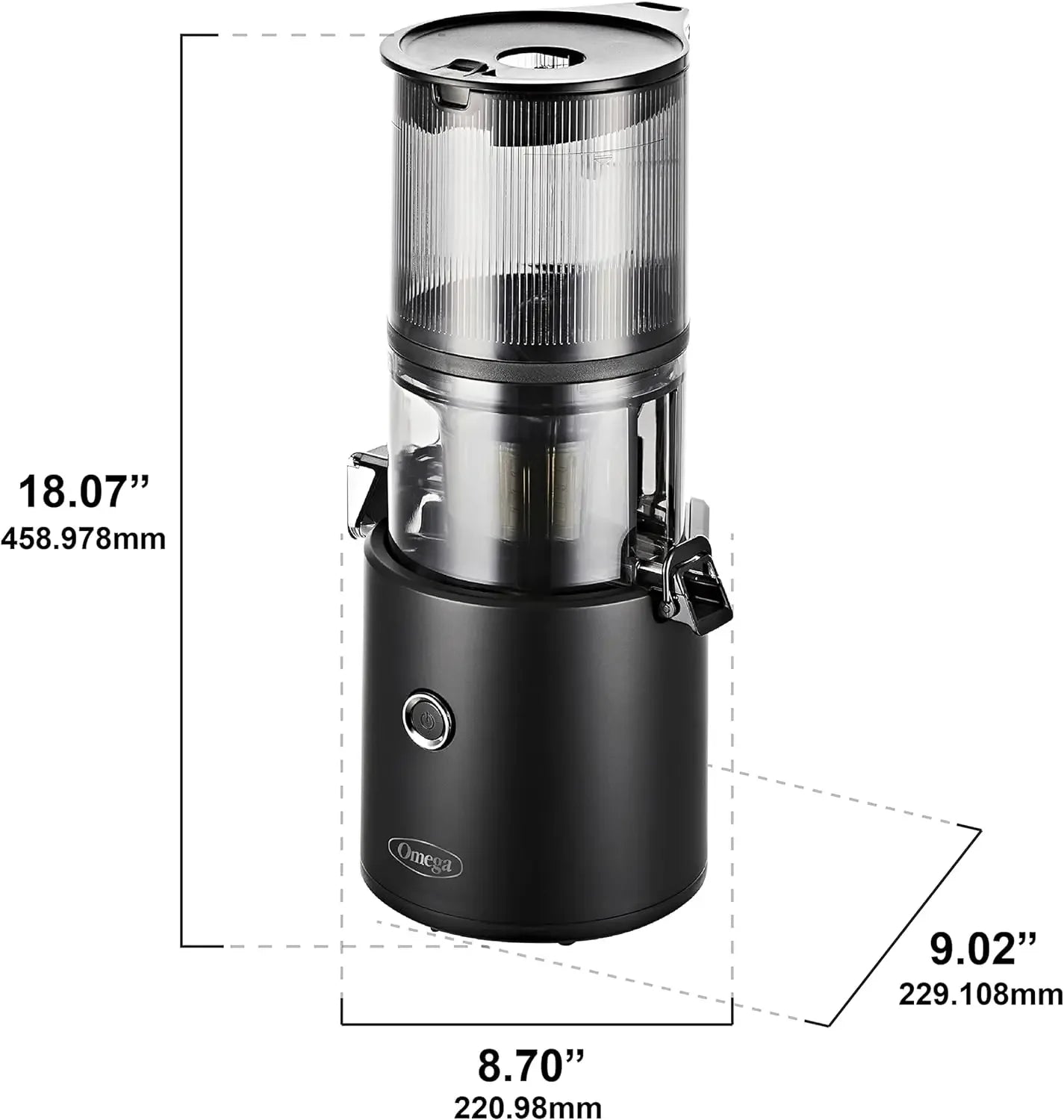 Omega Juicer Easy Clean Slow Masticating Cold Press Vegetable and Fruit Juice Extractor Effortless Series for Batch