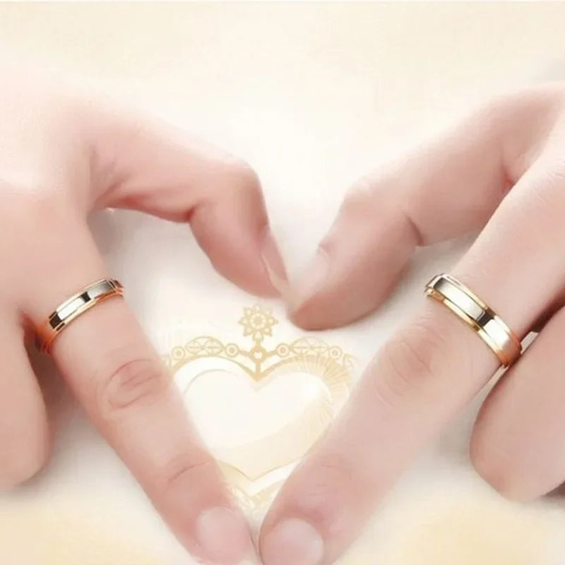 Fashion Simple Stainless Steel Couple Ring Men and Women's