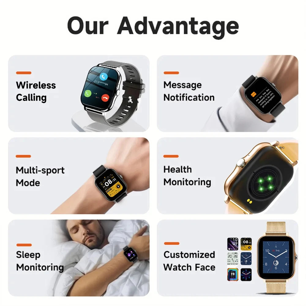 Smart Watch Android Phone 1.44'' Full Monitoring Smartwatch Women Men