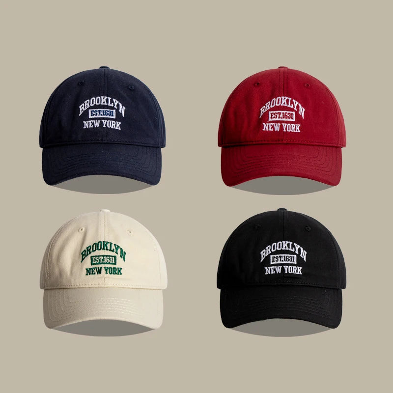 Soft Cotton Letter Embroidered Bd Brim Visor Hats Unisex