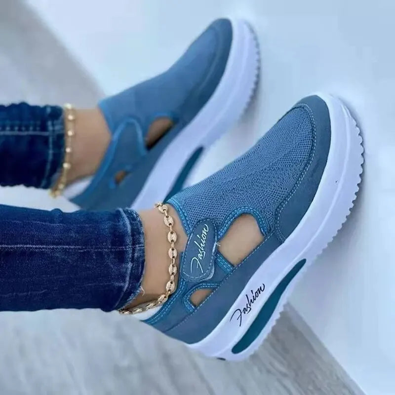 Womens Casual Sneakers Shoes Female Platform Shoes Ladies Shoes Mesh Breathable Comfort Tennis Women Shoes