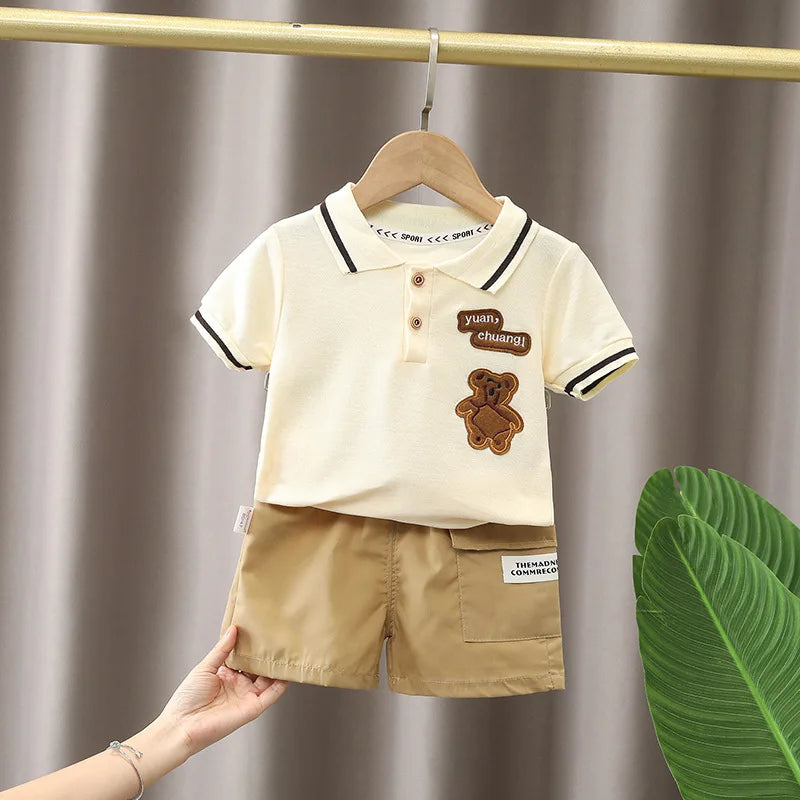Baby Boy Clothes Set T-shirt+Shorts Kids Boy
