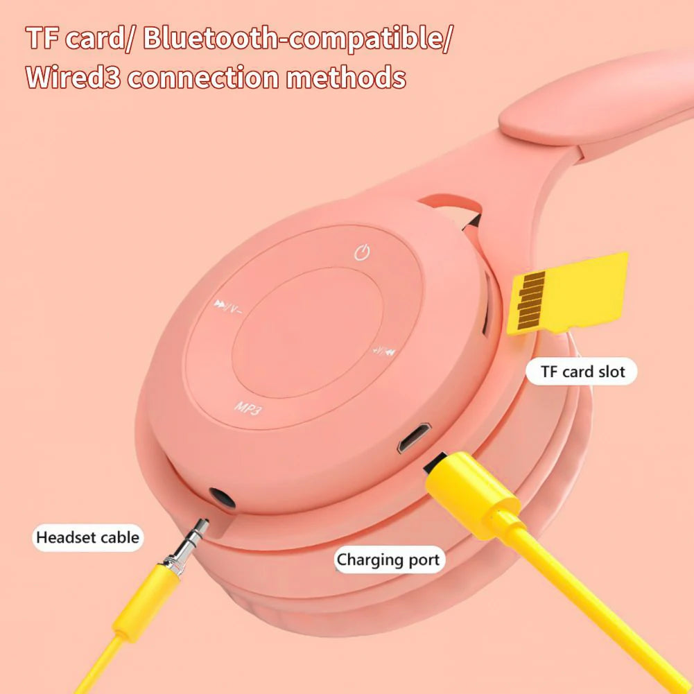 Macaron Headphones Kids with Mic Gamer Girl Gift
