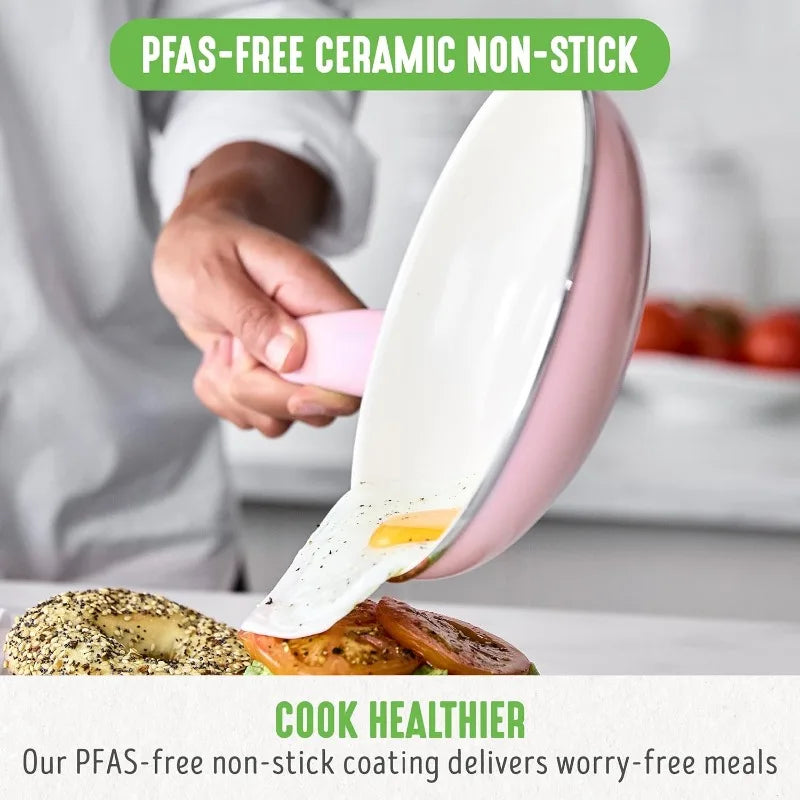 GreenLife Soft Grip Healthy Ceramic Nonsauce Saute Pans Set