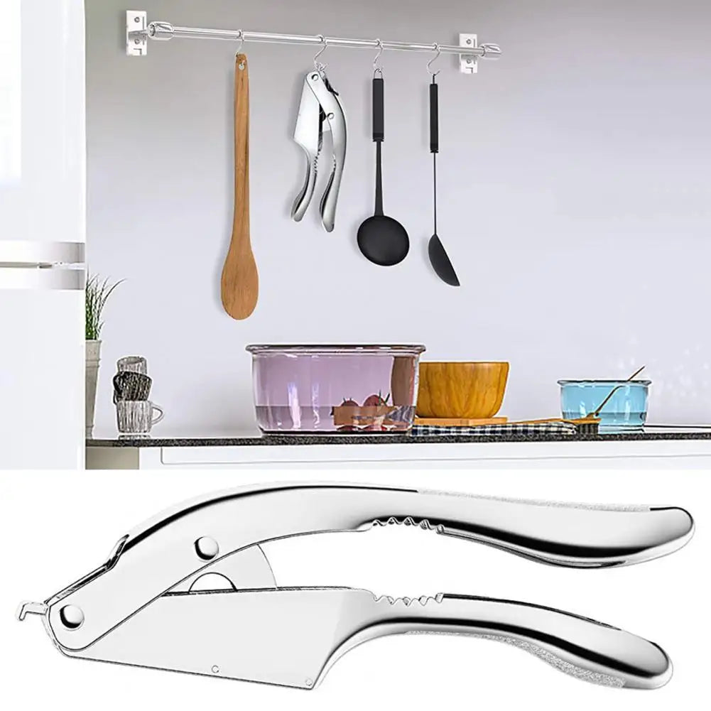 Multifunctional Garlic Press for Slicing Mashing Garlic Masher Effortless Stainless Steel Garlic Press with Anti-slip for Home