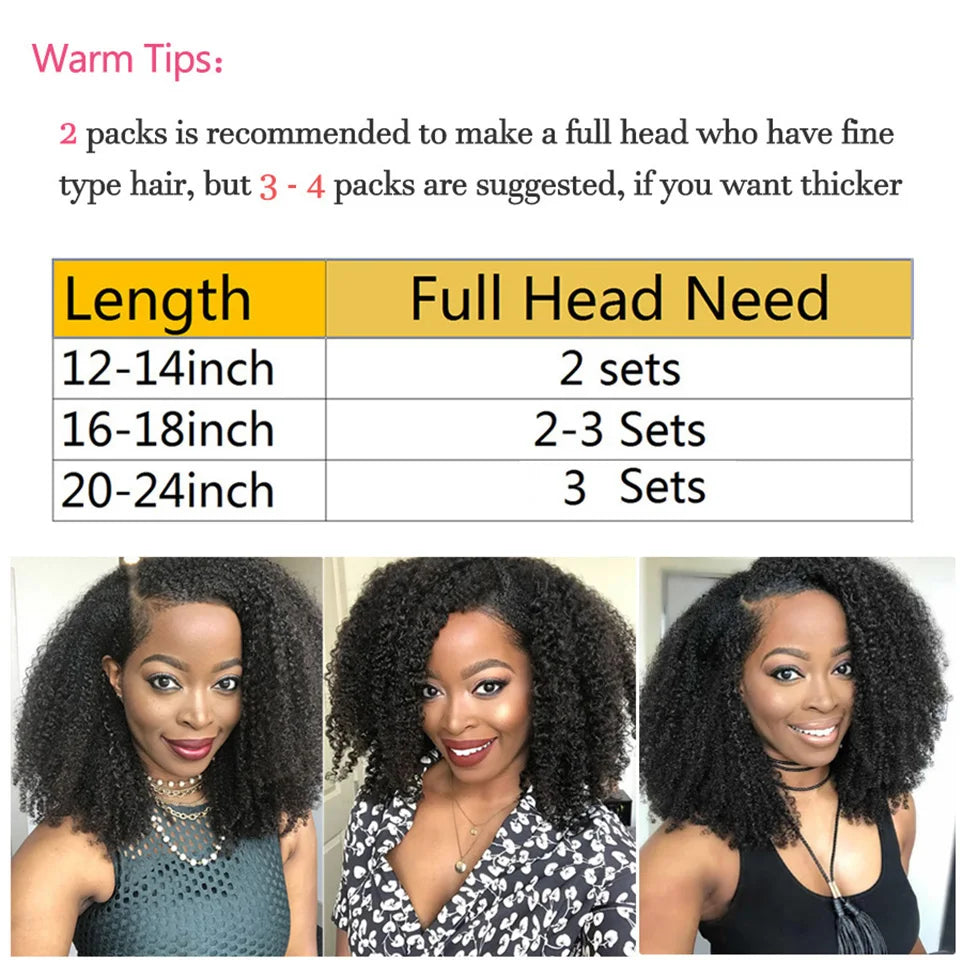 Maxine 4A 4B Hair Kinky Curly Clip In Hair Curly