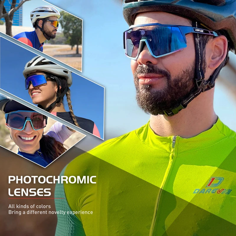 KAPVOE Red Photochromic Glasses UV400 Outdoor